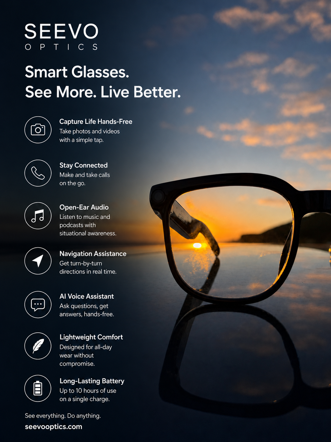 Seevo Optic AI Smart Glasses - Vision Edition